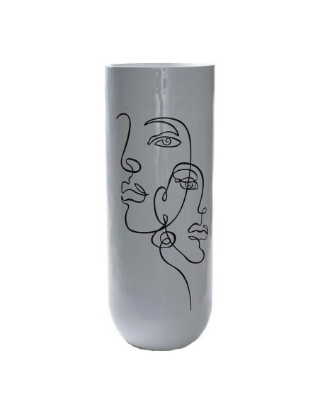 Vase DKD Home Decor Abstrait Blanc Résine Moderne (35 x 35 x 90 cm)