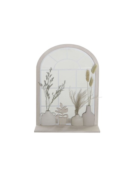 Miroir mural DKD Home Decor Vase Verre Beige MDF Résine Cottage (35 x 10 x 50 cm)