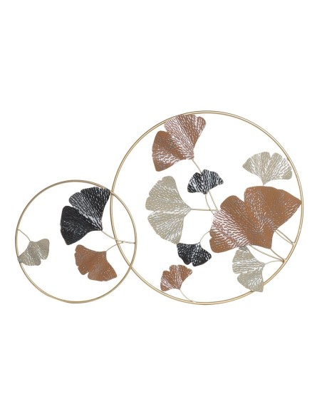 Décoration murale DKD Home Decor Doré Métal Terre cuite Feuille d'une plante (103,5 x 7 x 67 cm)