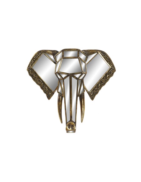 Décoration murale DKD Home Decor Miroir Eléphant Doré Résine (41 x 11 x 38 cm)