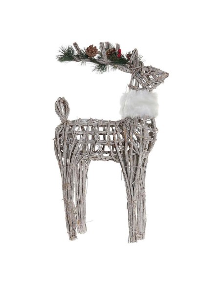 Décorations de Noël DKD Home Decor Renne Blanc osier 33 x 14 x 60 cm (3 Unités)
