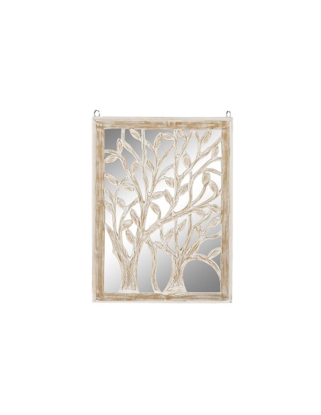 Décoration murale DKD Home Decor Miroir Arbre Blanc Bois MDF (45 x 2,5 x 65 cm)