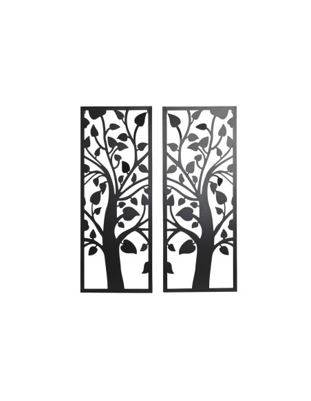 Décoration murale DKD Home Decor (2 Pièces) Arbre Métal Shabby Chic (35 x 1,3 x 91 cm)