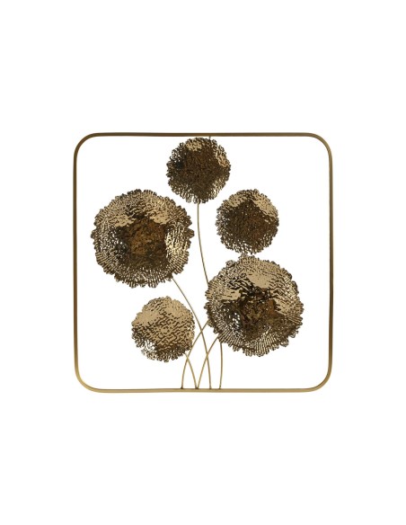 Décoration murale Home ESPRIT Doré Fleur 50 x 5 x 50 cm