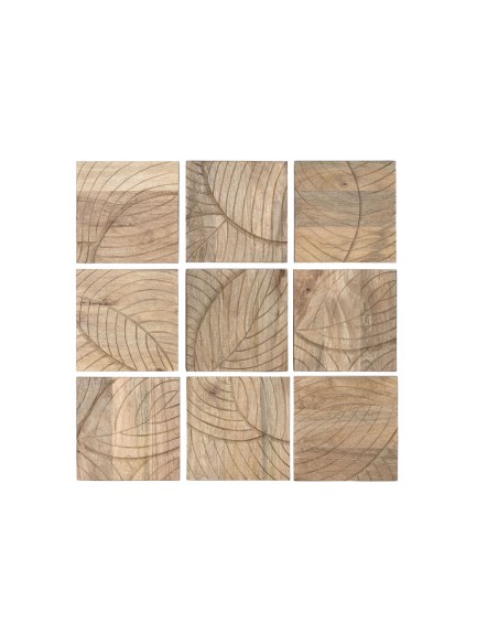 Décoration murale Home ESPRIT Naturel Moderne Feuille d'une plante 90 x 3 x 90 cm (9 Pièces)