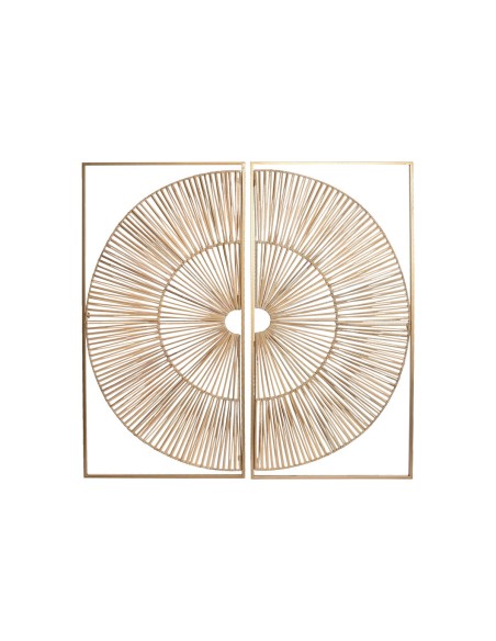 Décoration murale Home ESPRIT Doré Naturel 50 x 2 x 100 cm (2 Pièces)