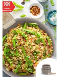 Set de 3 casseroles - Tous feux dont induction - ARTHUR MARTIN - AM1122 - Céramique - Ø 16-18-20 cm  poignée amovible - Taupe 2