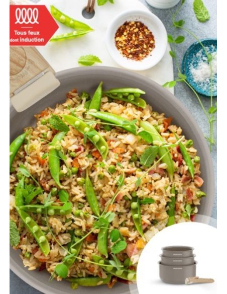 Set de 3 casseroles - Tous feux dont induction - ARTHUR MARTIN - AM1122 - Céramique - Ø 16-18-20 cm  poignée amovible - Taupe – ARTHUR MARTIN (Batterie De Cuisine) | STORE PRO SHOP 