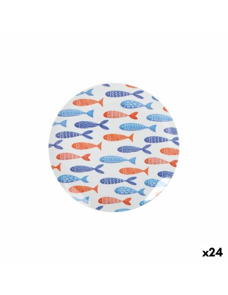 Assiette plate La Mediterránea Poissons 25,5 cm (24 Unités)