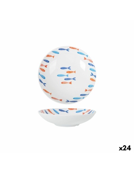 Assiette creuse La Mediterránea Poissons 21 x 5,3 cm (24 Unités)