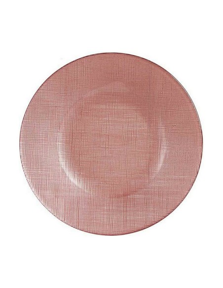 Assiette plate Rose verre 6 Unités (21 x 2 x 21 cm)