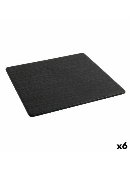 Assiette plate Inde Africa Noir Mélamine Carré 35 x 35 x 0,7 cm (6 Unités)