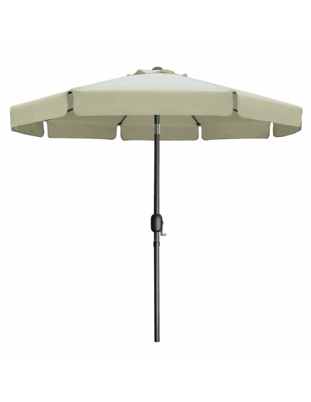 Marbueno Parasol Acier 8 Baleines D270 cm Polyester Beige Jardin, Piscine 10488