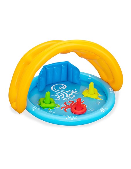 Bestway Piscine Gonflable Enfant Apprentissage avec Toit Démontable 115x89x76 cm 6 mois Jardin 52568