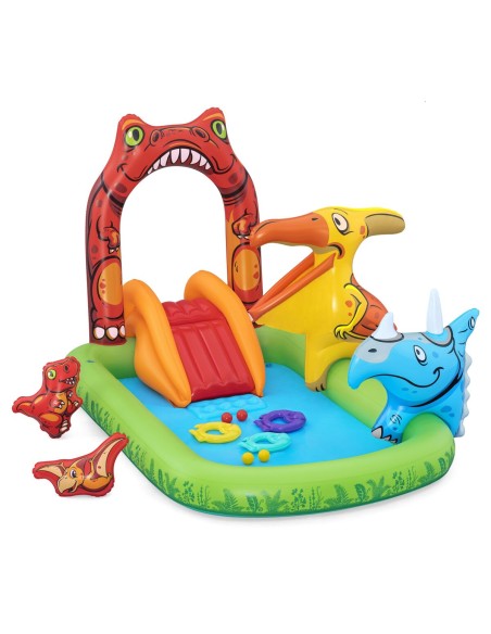 Bestway Piscine Gonflable Parc de Jeux Dinosaure 241x140x137 cm 3-6 Ans Jardin 53160