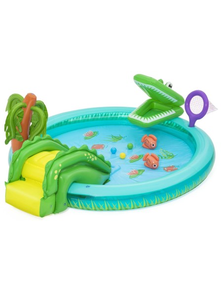 Bestway Piscine Gonflable Parc de Jeux Crocodile 224x181x72 cm 2 Ans Jardin 53166