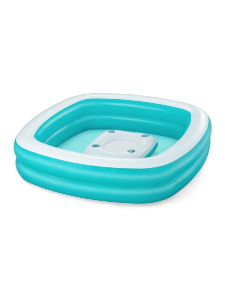 Bestway Piscine Gonflable Enfant 2 Chambres Family Table Flottante 218x218x48 cm 6 Ans