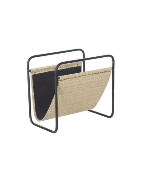 Porte-revues DKD Home Decor 39 x 26 x 36 cm Naturel Noir Métal