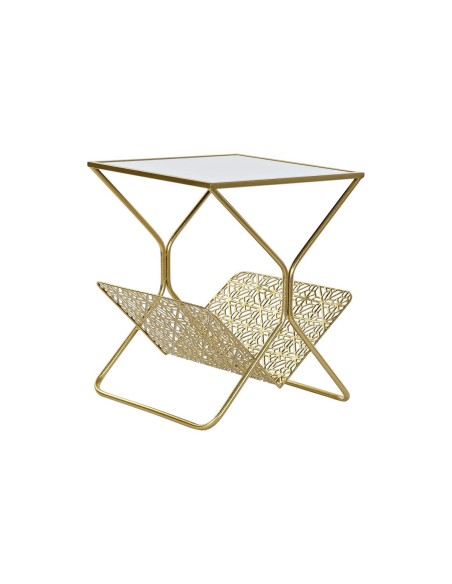 Porte-revues DKD Home Decor Miroir Doré Métal (45 x 45 x 55 cm)