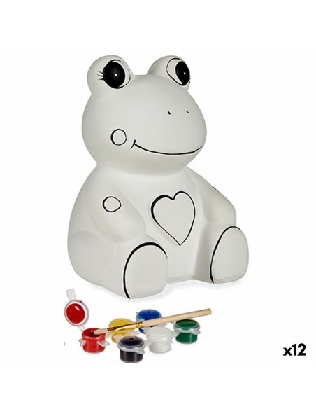 Tirelire à peindre Grenouille Céramique 15,5 x 21,5 x 16 cm (12 Unités)