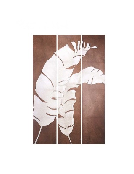 Paravent Blanc Marron Toile 122 x 2,5 x 180 cm