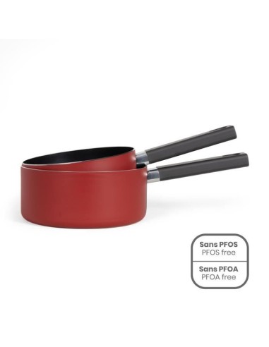 Set de 2 casseroles - LIVOO - MEP154R - Antiadhésif sans PFOA ni PFOS - Manche silicone - Tous feux dont induction – LIVOO (Casserole) | STORE PRO SHOP 