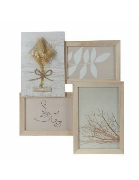 Cadre photo DKD Home Decor 31 x 2,4 x 34 cm Verre Naturel Shabby Chic