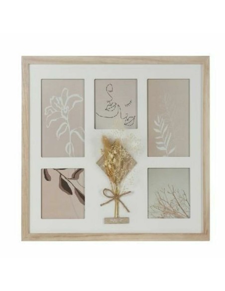 Cadre photo DKD Home Decor 39 x 1,2 x 33 cm Verre Naturel Shabby Chic