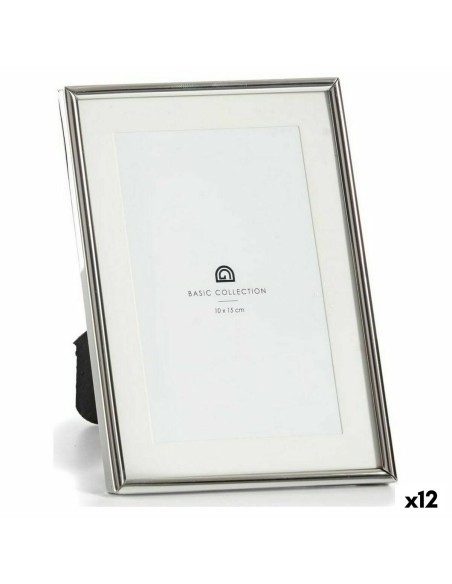 Cadre photo Verre Argenté Acier (13,5 x 18 x 11 cm) (12 Unités)