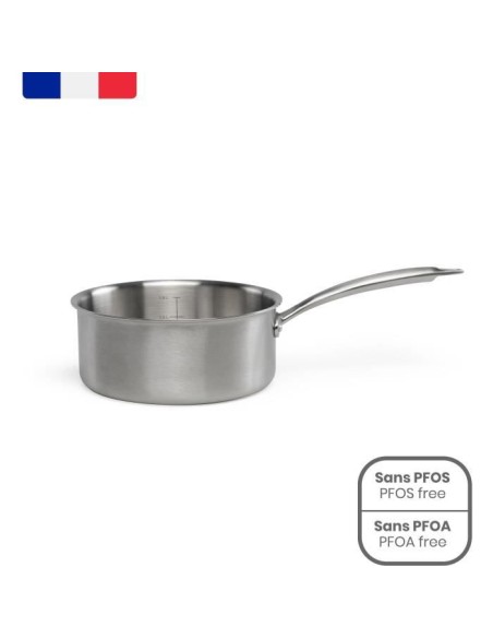 Brigade - Casserole en acier inoxydable 18 cm - LIVOO - MEP160 - Acier inoxydable Triply - Tous feux dont induction - Made in  – LIVOO (Casserole) | STORE PRO SHOP 