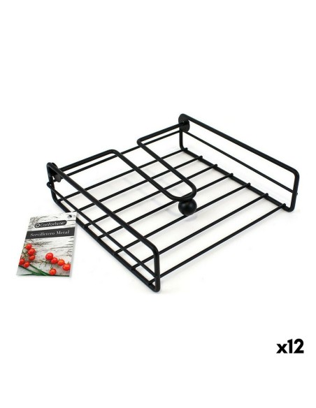 Porte-serviettes Confortime Noir Métal 19 x 19 x 5 cm (12 Unités)
