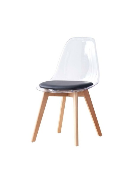 Chaise de Salle à Manger DKD Home Decor Noir Multicouleur Naturel 30 x 40 cm 54 x 47 x 81 cm