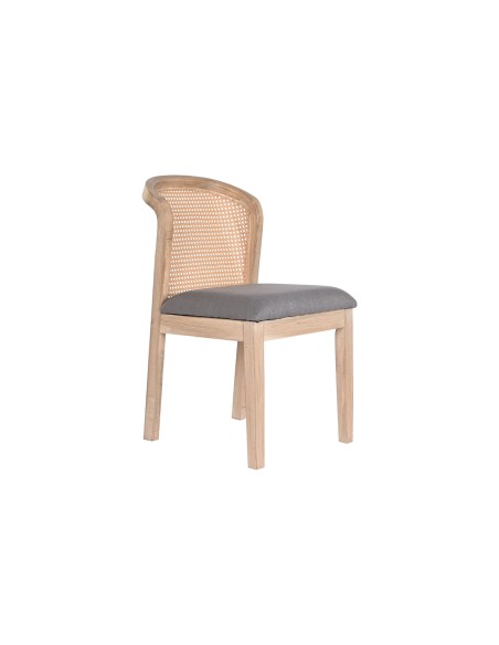 Chaise de Salle à Manger DKD Home Decor Sapin Polyester Gris foncé (46 x 61 x 86 cm)
