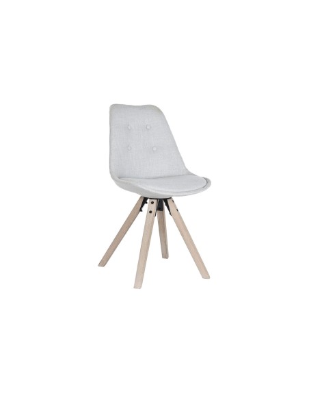 Chaise de Salle à Manger DKD Home Decor Polyester Gris clair Chêne (48 x 44 x 84 cm)