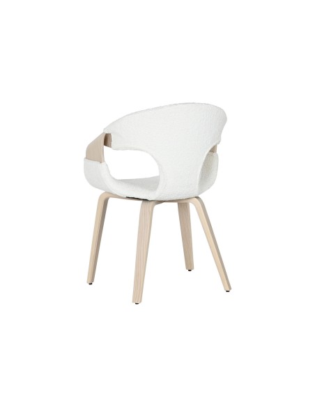 Chaise de Salle à Manger Home ESPRIT Blanc Polyester Bois 55,5 x 67,5 x 80,5 cm