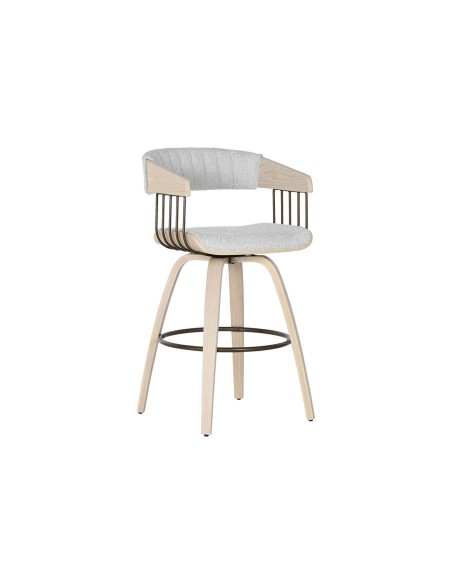 Chaise de Salle à Manger Home ESPRIT Gris Polyester Bois 51 x 55 x 91 cm