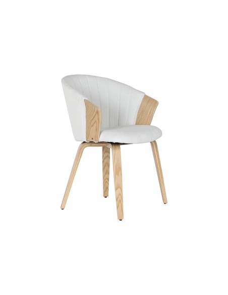 Chaise de Salle à Manger Home ESPRIT Blanc Polyester Bois 60 x 57,5 x 79 cm