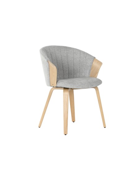 Chaise de Salle à Manger Home ESPRIT Gris Polyester Bois 60 x 57,5 x 79 cm