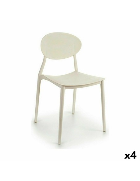 Chaise de Salle à Manger Blanc Plastique 41 x 81 x 49 cm (4 Unités)