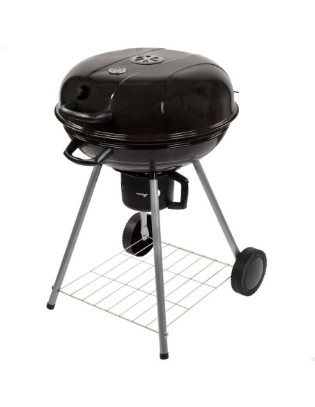Roues de barbecue au charbon de bois Aktive Aluminium Métal émaillé Textilène 57 x 86 x 57 cm Noir
