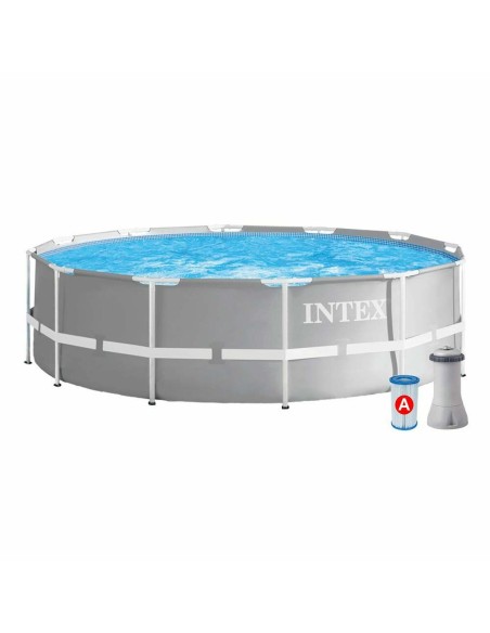 Piscine Démontable Intex Prism Frame 6503 l Ronde Épurateur de Piscine (366 x 76 cm)