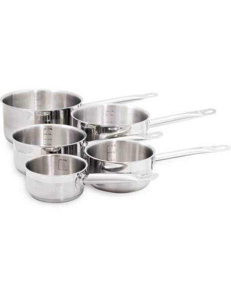 BAUMALU Série 5 casseroles inox Gastronomie 12 a 20 cm - Tous feux dont induction – BAUMALU (Casserole) | STORE PRO SHOP 