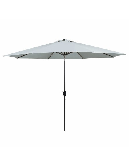 Marbueno Parasol Acero 8 Varillas D300 cm Poliester Blanco Jardin Piscina 10487