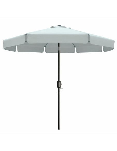 Marbueno Parasol Acero 8 Varillas D300 cm Poliester Blanc Jardin, Piscine, Terrasse