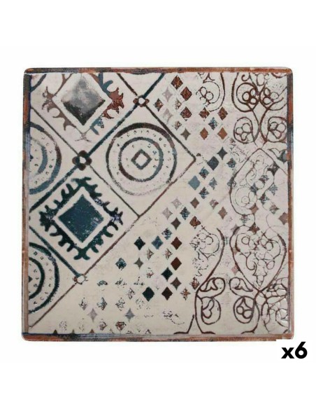 Assiette plate La Mediterránea Grecia Porcelaine 24 x 24 x 2 cm (6 Unités)