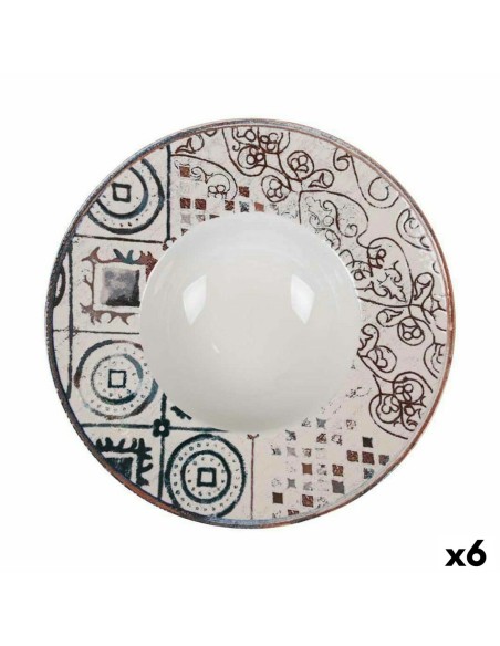 Assiette creuse La Mediterránea Grecia Porcelaine Ø 28 cm (6 Unités)