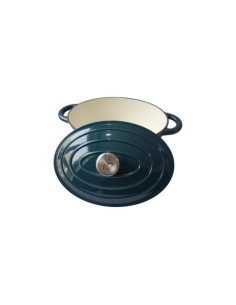 Cocotte BAUMALU 30 cm - Forme ovale - Bleu vert 2