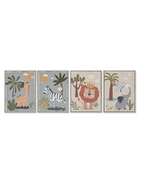 Cadre Home ESPRIT Enfant animaux 30 x 3 x 40 cm (4 Unités)