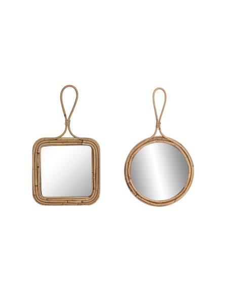 Miroir mural Home ESPRIT Naturel 24 x 2,5 x 40 cm (2 Unités)