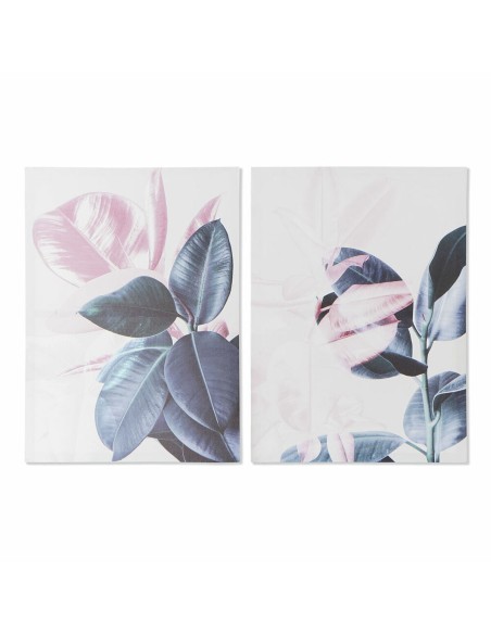 Cadre DKD Home Decor Tropical Feuille d'une plante (50 x 1,8 x 70 cm) (2 Unités)
